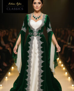 Zümrüt yeşili kaftan