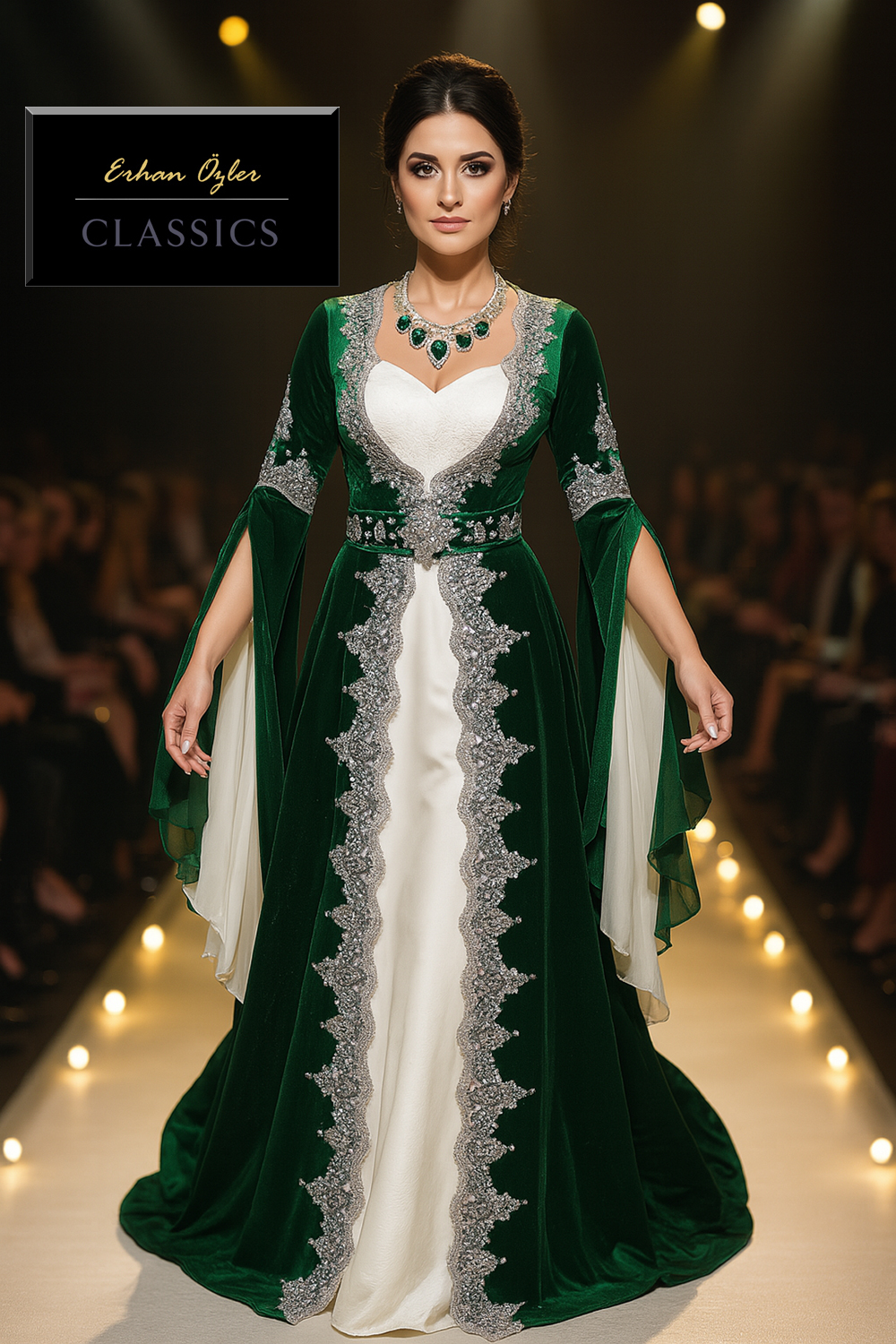 Zümrüt yeşili kaftan