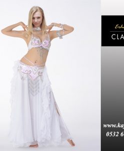 Beyaz ipli dansöz elbisesi