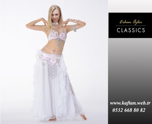 Beyaz ipli dansöz elbisesi